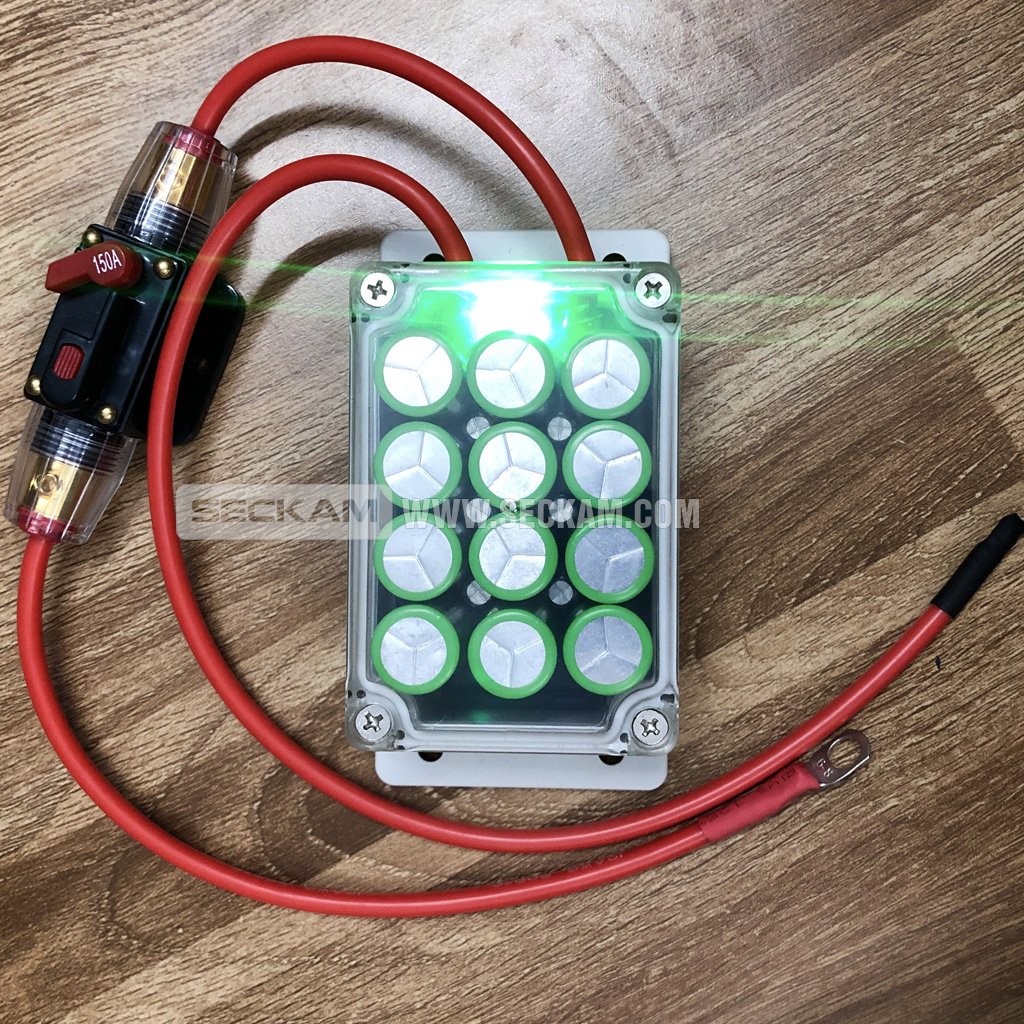 Siêu tụ điện 12V xả 80A lọc nhiễu âm thanh xe hơi Siêu tụ điện 12V xả 80A lọc nhiễu âm thanh xe hơi