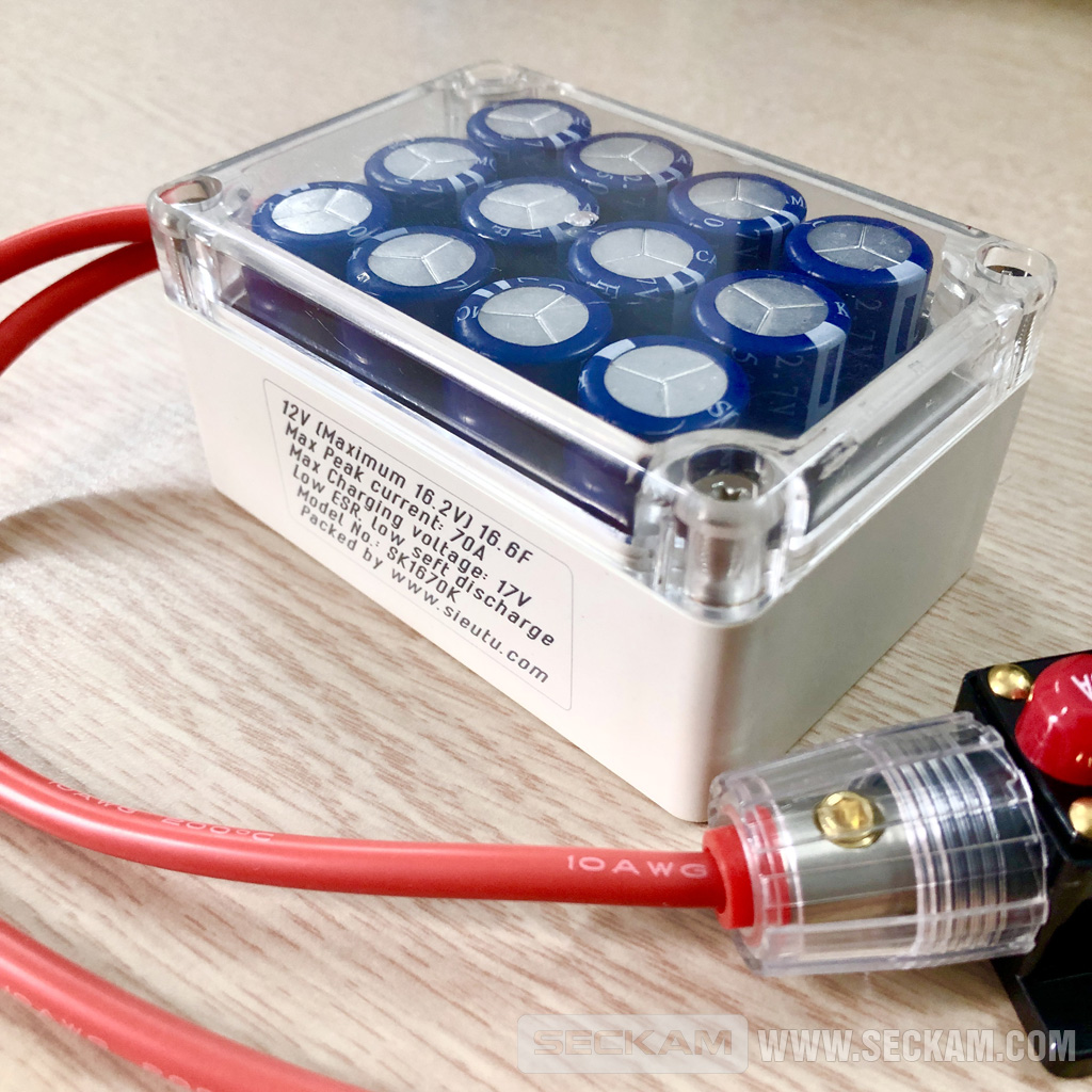 Box siêu tụ điện KAMCAP 16V xả 80A khởi động xe hơi: 1.450.000 7 Siêu tụ điện lọc âm thanh xe hơi