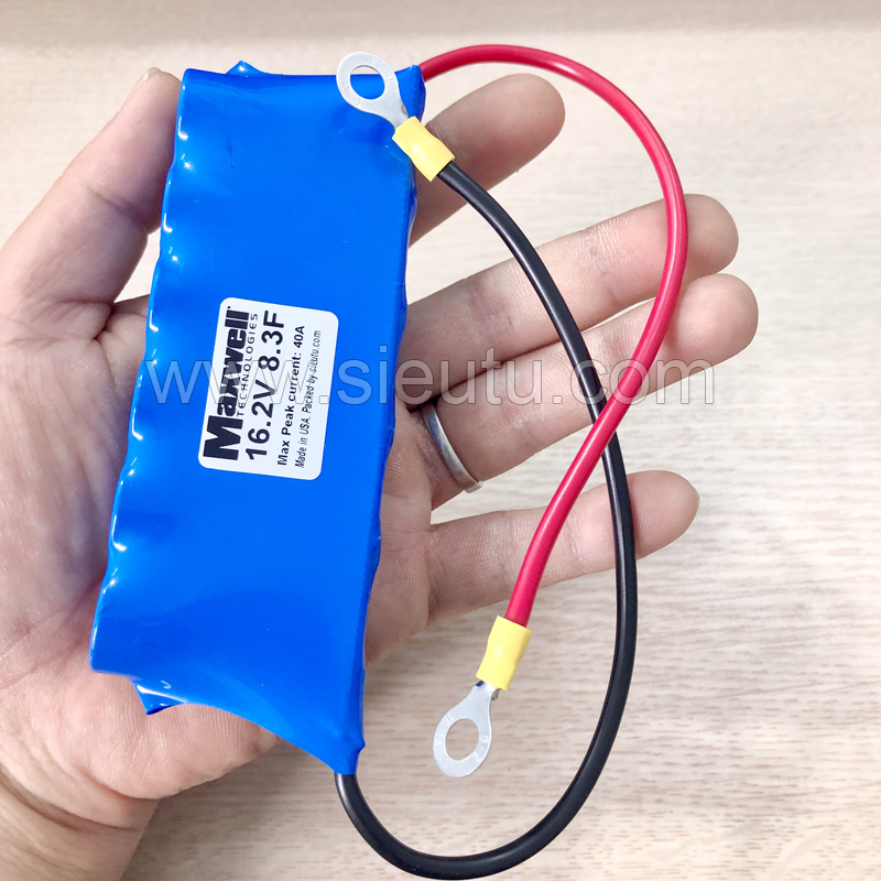 Siêu tụ điện Maxwell 12V (max 16V) 8.3F Xả 35A: 295.000 2 Siêu tụ điện Maxwell 8.3F 12V - 16V xả 35A
